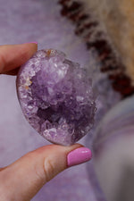 Amethyst Druzy Agate Heart | 53 × 58mm | Brazil Heart Tali and Loz