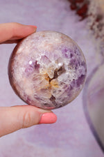 Amethyst, Pink Quartz with Golden Healer & Hematite Sphere 65mm spheres Tali & Loz Crystals
