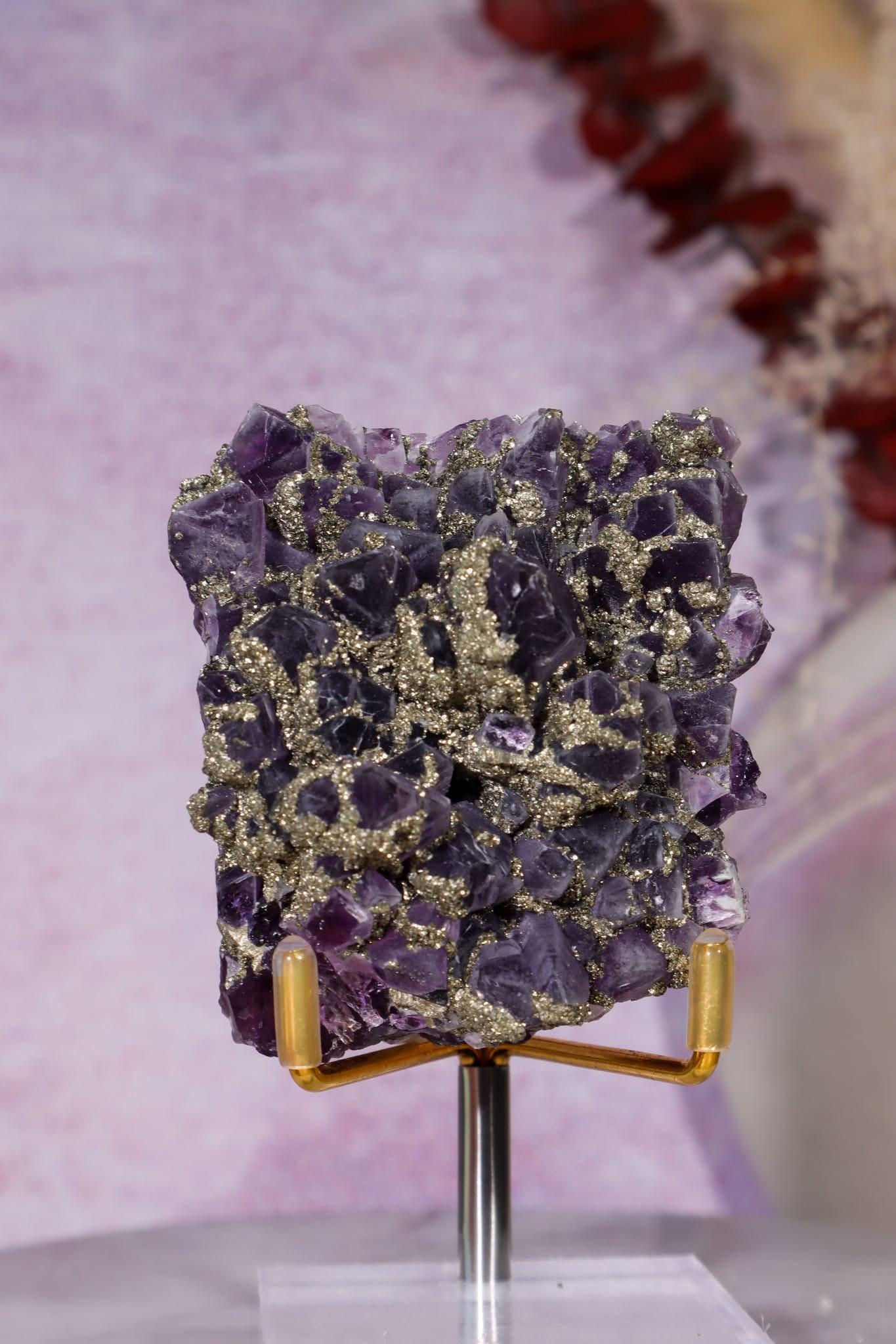 Amethyst & Pyrite Specimen | 62mm | Chala Mine, Bulgaria Minerals Tali & Loz Crystals