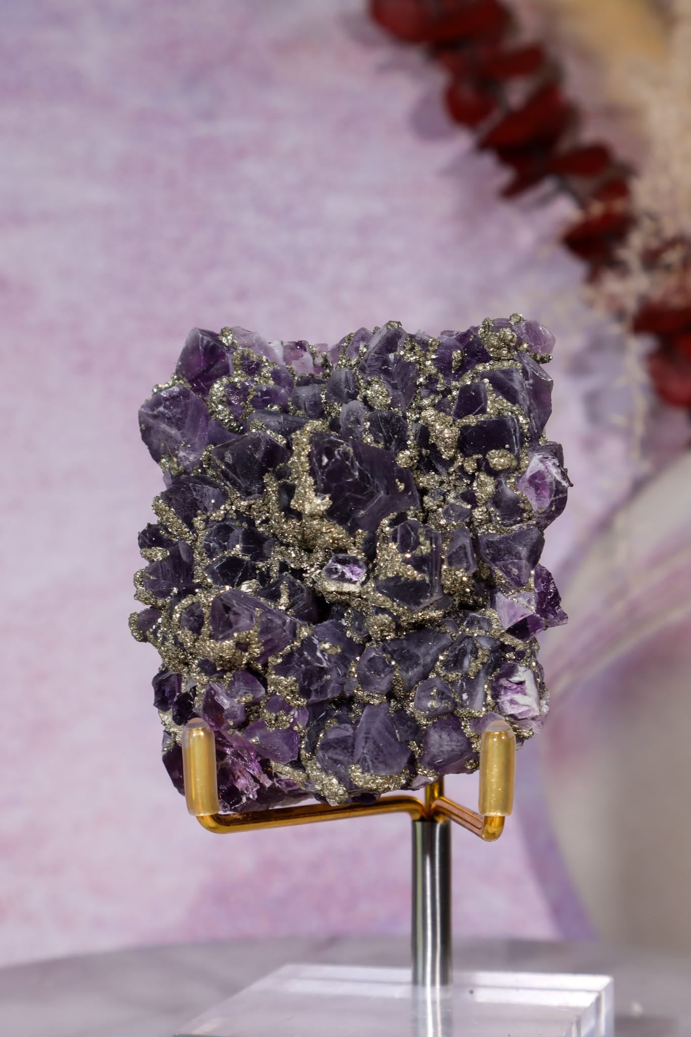 Amethyst & Pyrite Specimen | 62mm | Chala Mine, Bulgaria Minerals Tali & Loz Crystals