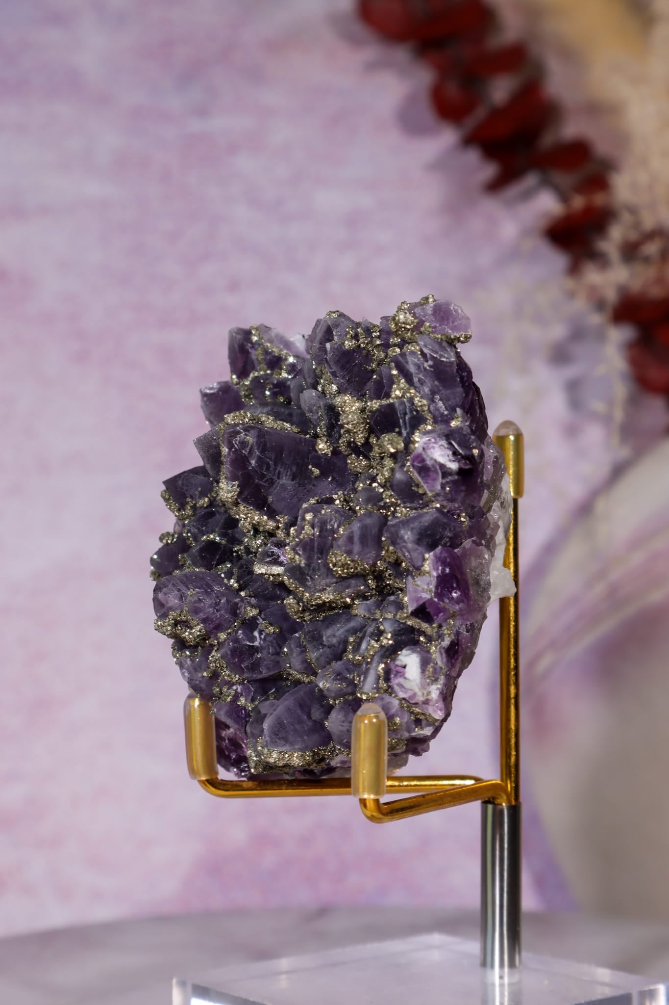 Amethyst & Pyrite Specimen | 62mm | Chala Mine, Bulgaria Minerals Tali & Loz Crystals