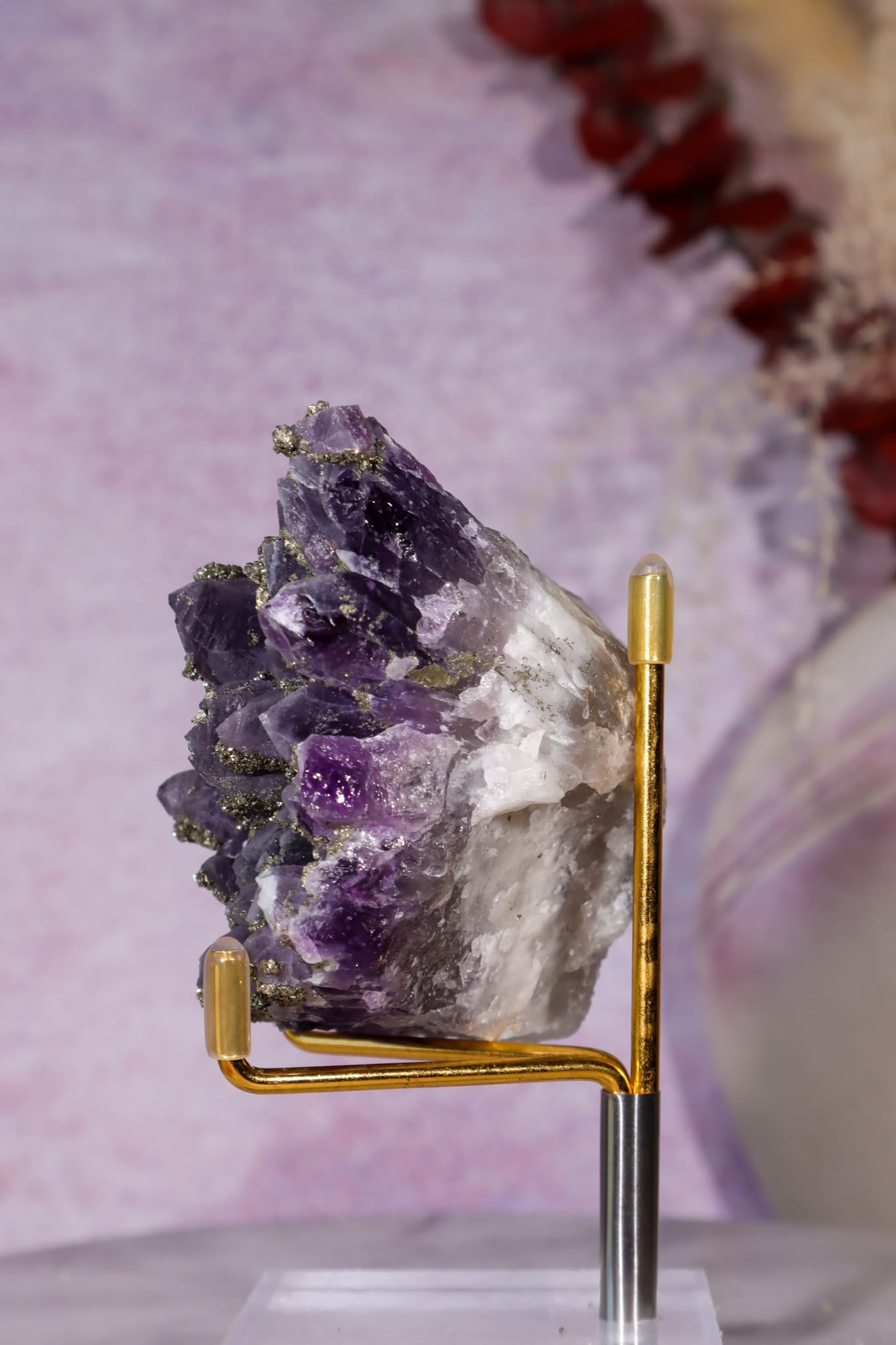 Amethyst & Pyrite Specimen | 62mm | Chala Mine, Bulgaria Minerals Tali & Loz Crystals