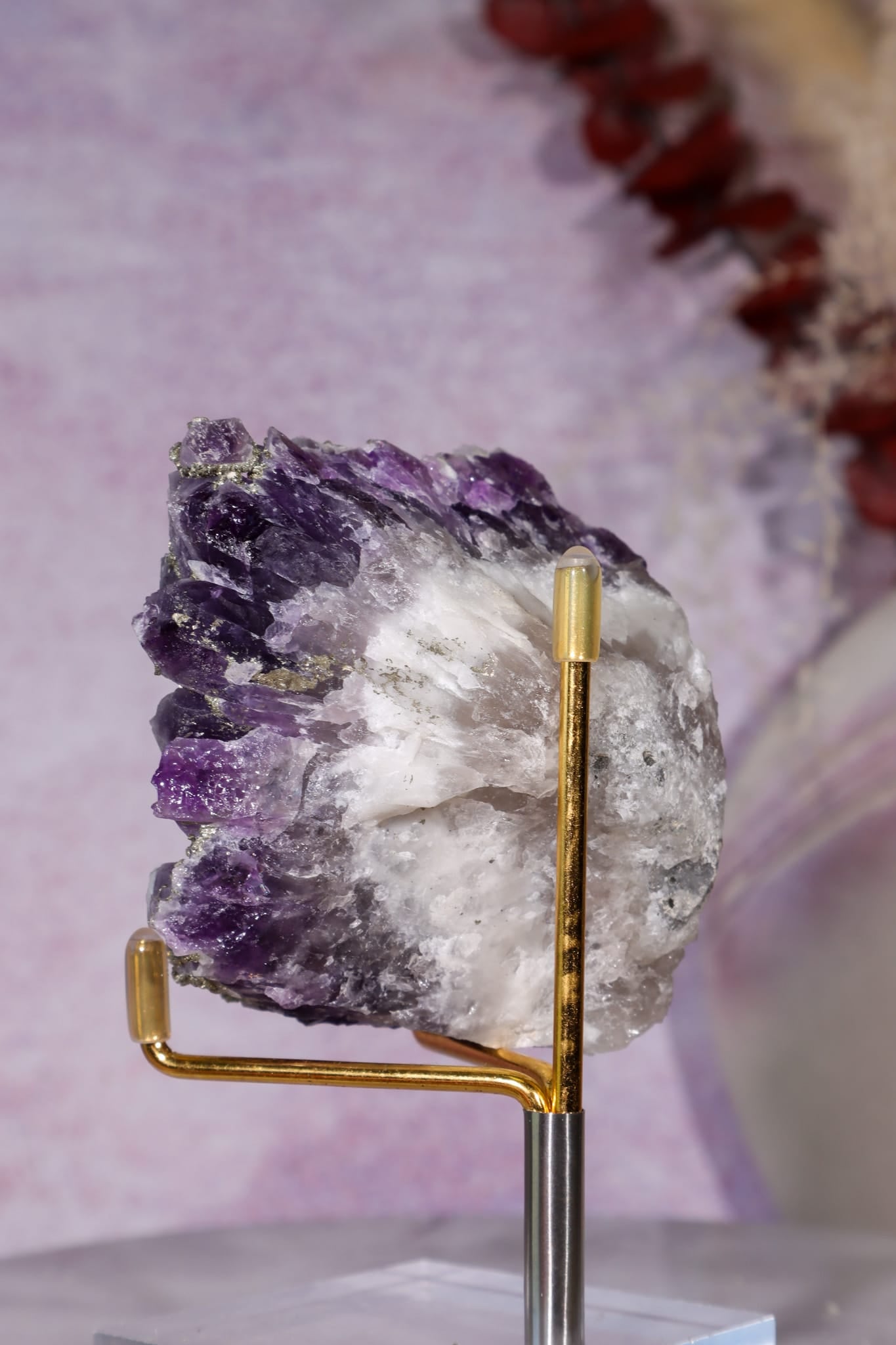 Amethyst & Pyrite Specimen | 62mm | Chala Mine, Bulgaria Minerals Tali & Loz Crystals