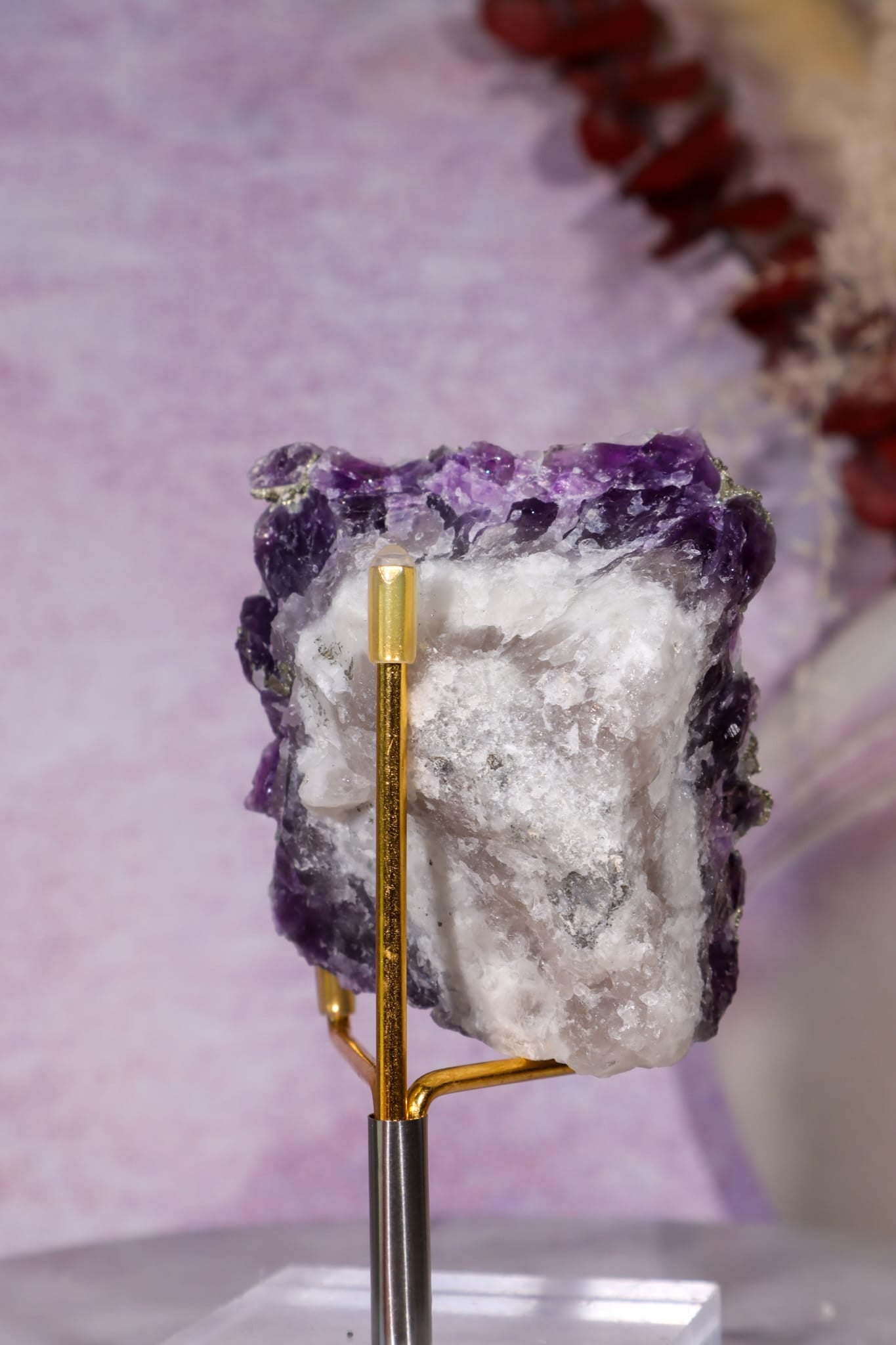 Amethyst & Pyrite Specimen | 62mm | Chala Mine, Bulgaria Minerals Tali & Loz Crystals