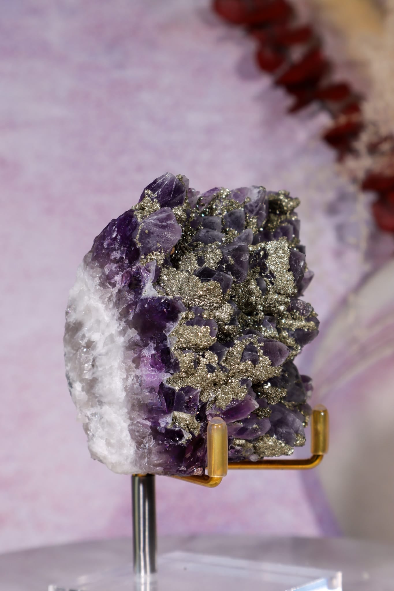 Amethyst & Pyrite Specimen | 62mm | Chala Mine, Bulgaria Minerals Tali & Loz Crystals