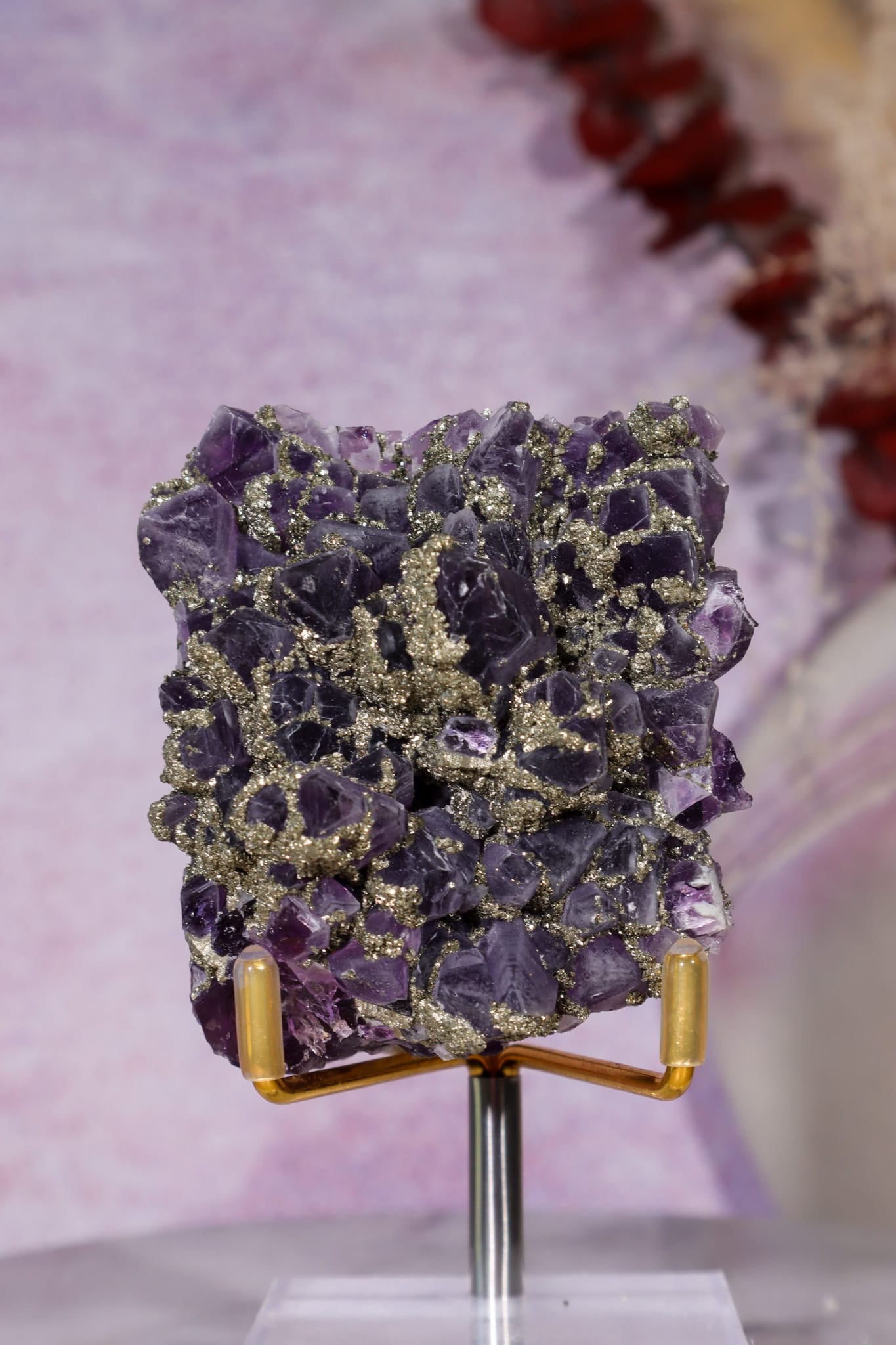 Amethyst & Pyrite Specimen | 62mm | Chala Mine, Bulgaria Minerals Tali & Loz Crystals