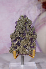Amethyst & Pyrite Specimen | 70mm | Chala Mine, Bulgaria Minerals Tali & Loz Crystals