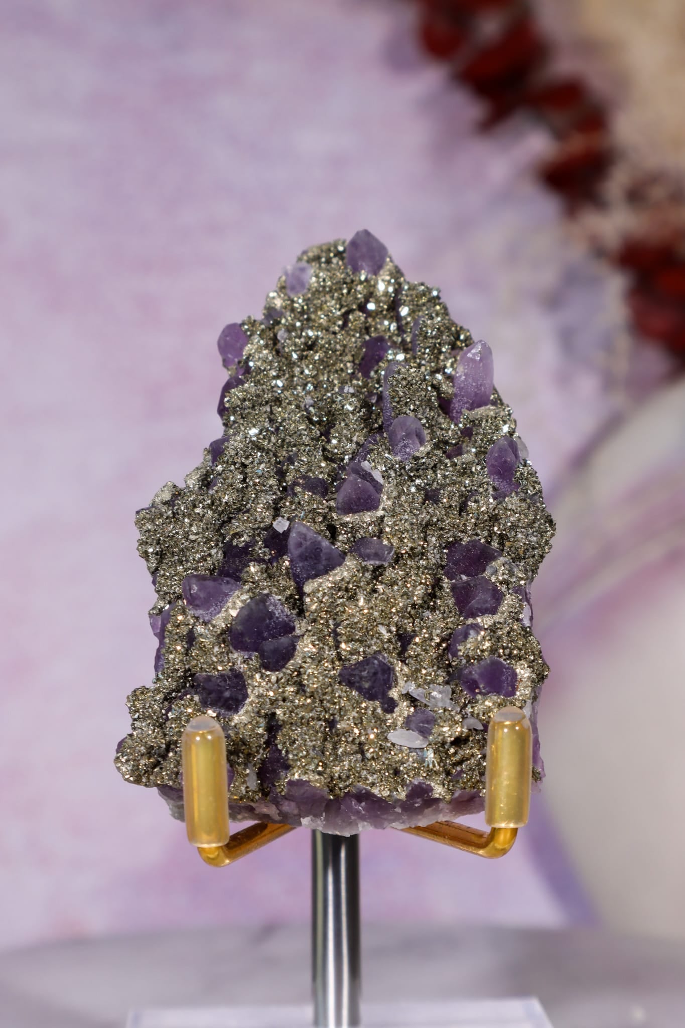 Amethyst & Pyrite Specimen | 70mm | Chala Mine, Bulgaria Minerals Tali & Loz Crystals