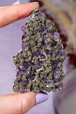 Amethyst & Pyrite Specimen | 70mm | Chala Mine, Bulgaria Minerals Tali & Loz Crystals