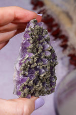 Amethyst & Pyrite Specimen | 70mm | Chala Mine, Bulgaria Minerals Tali & Loz Crystals