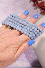 Angelite Beaded Bracelet (Bead Size 0.6cm), Intuitively Chosen Bracelets Tali & Loz Crystals