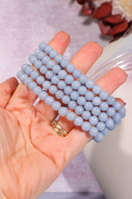 Angelite Beaded Bracelet (Bead Size 0.6cm), Intuitively Chosen Bracelets Tali & Loz Crystals