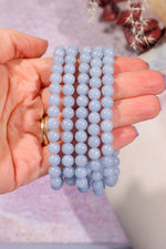 Angelite Beaded Bracelet (Bead Size 0.6cm), Intuitively Chosen Bracelets Tali & Loz Crystals