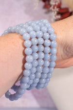 Angelite Beaded Bracelet (Bead Size 0.6cm), Intuitively Chosen Bracelets Tali & Loz Crystals