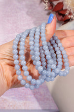 Angelite Beaded Bracelet (Bead Size 0.6cm), Intuitively Chosen Bracelets Tali & Loz Crystals