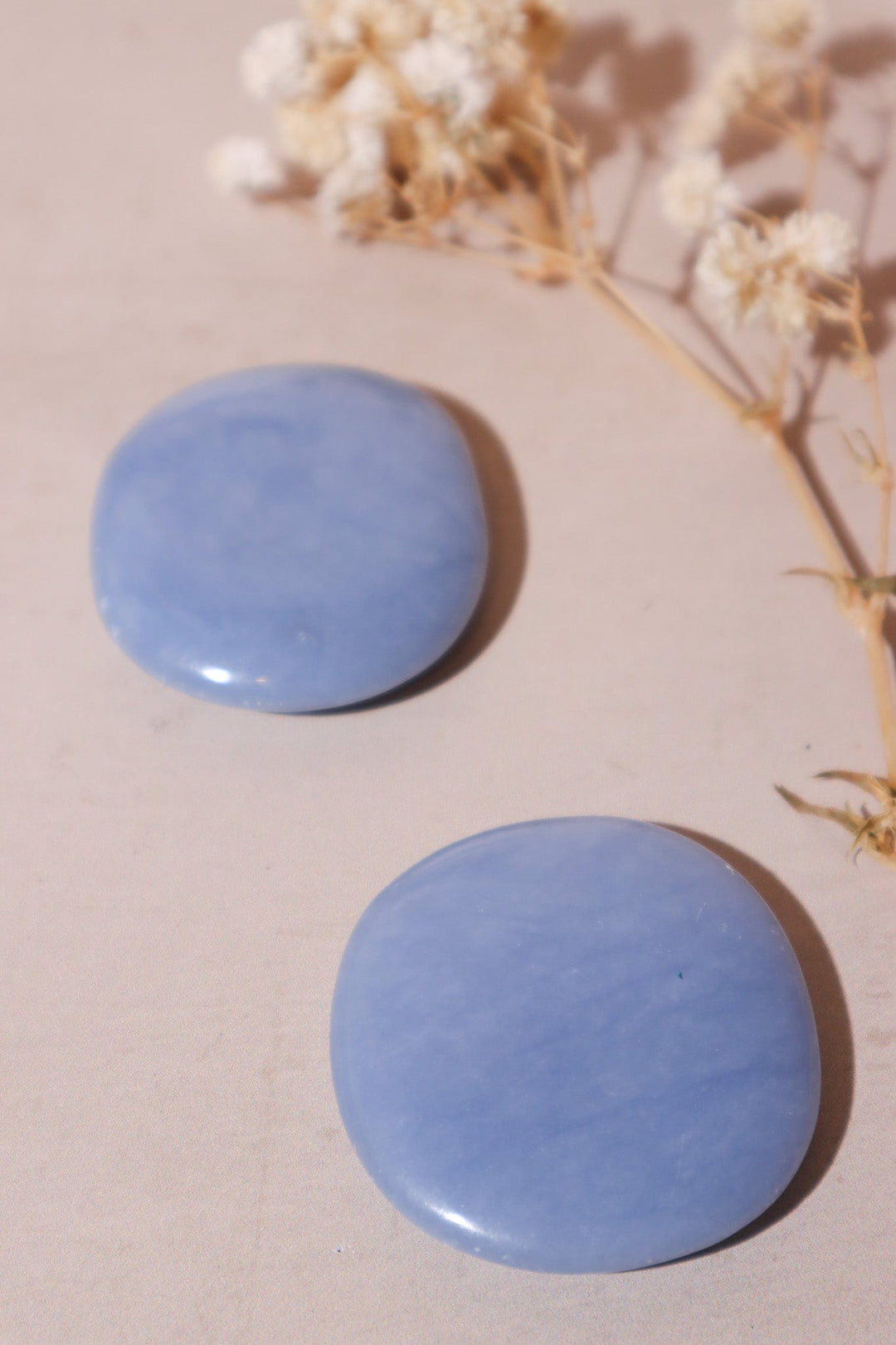 Angelite Palmstone 4cm - Tali & Loz Crystals