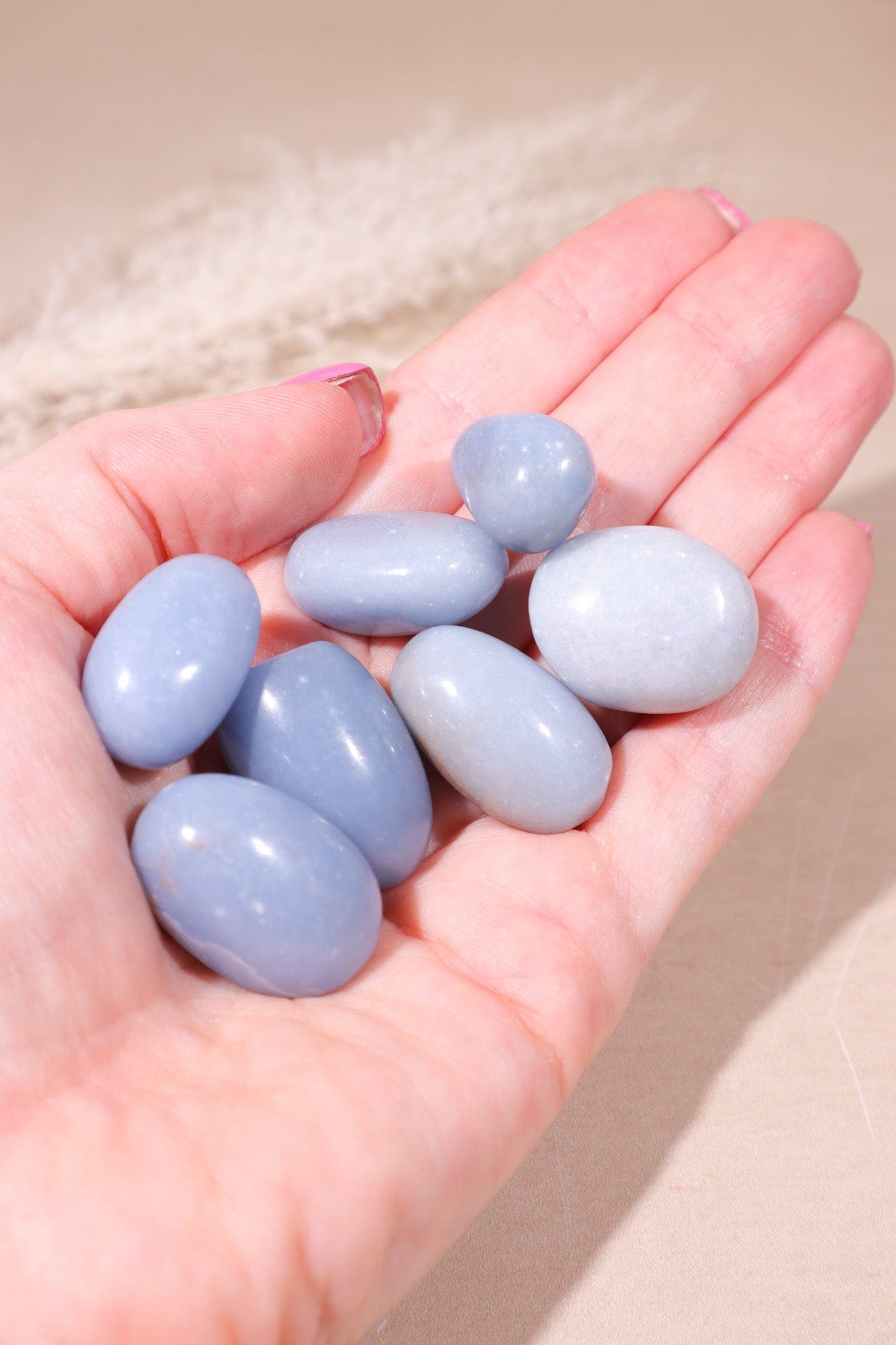 Angelite Tumblestones 20-30mm - Tali & Loz Crystals