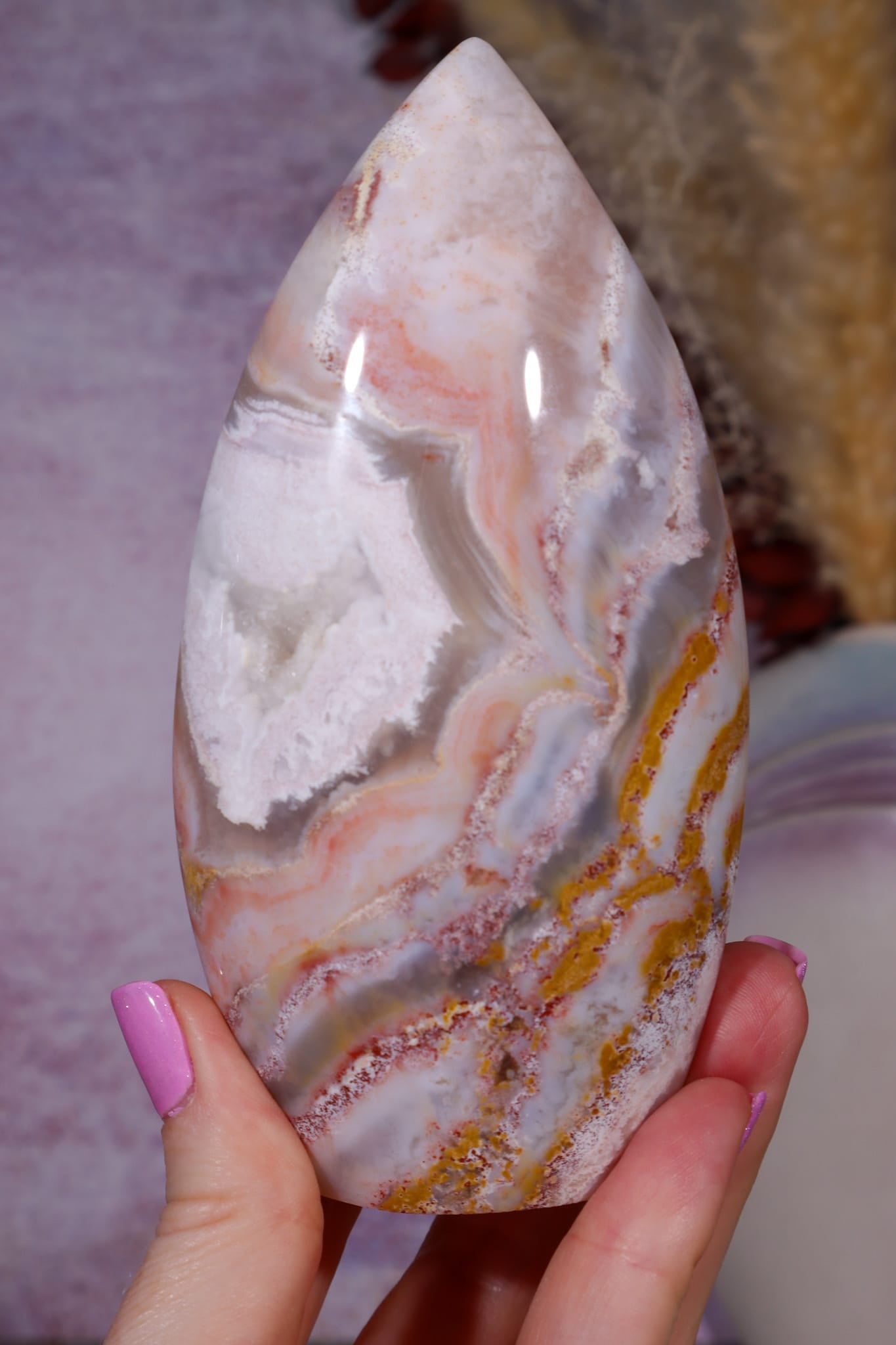 Apricot Agate Flame | 12.3cm | Madagascar Flames Tali & Loz Crystals