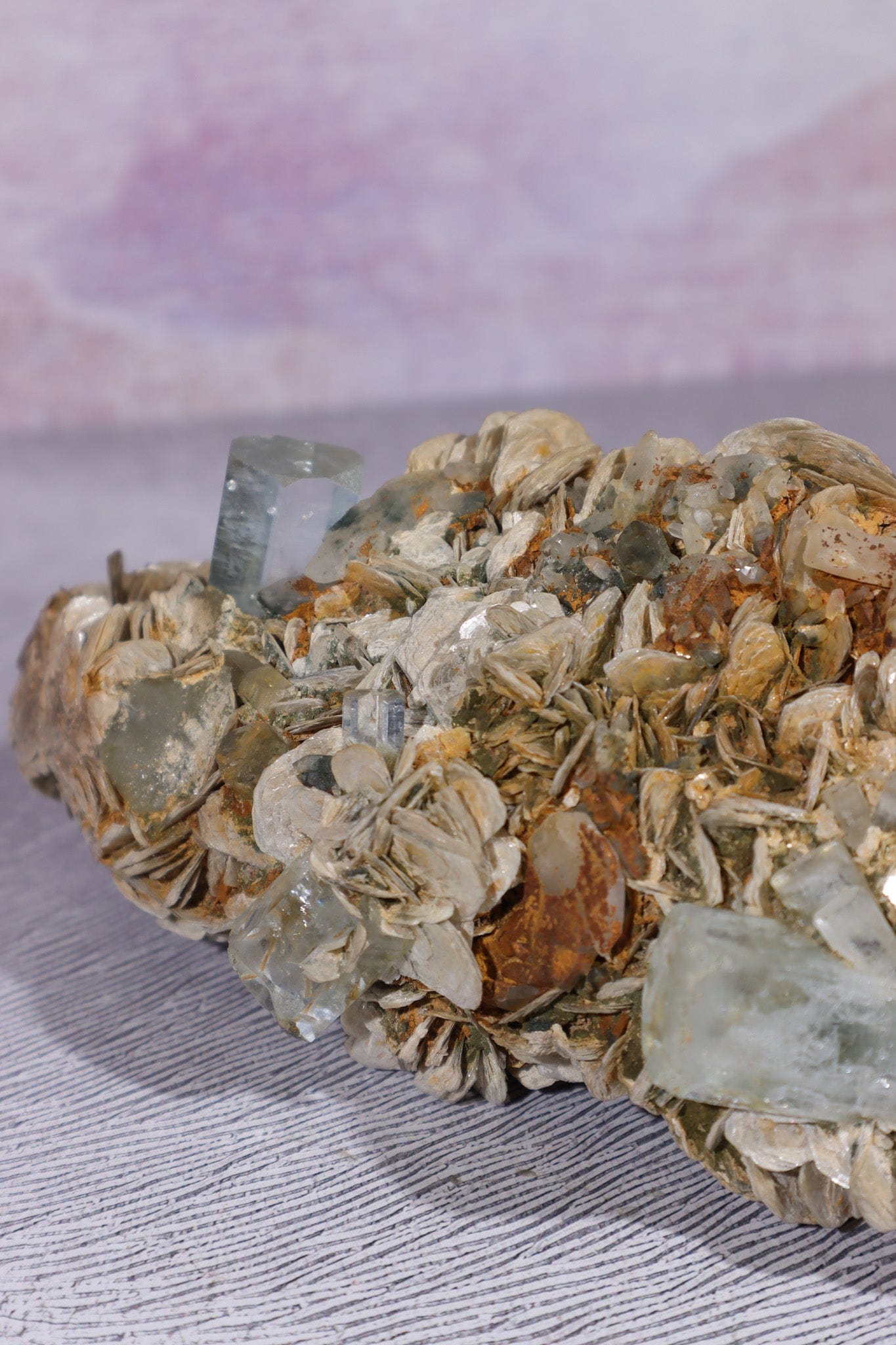 Aquamarine and Muscovite Large Specimen 20cm Specimens Tali & Loz Crystals