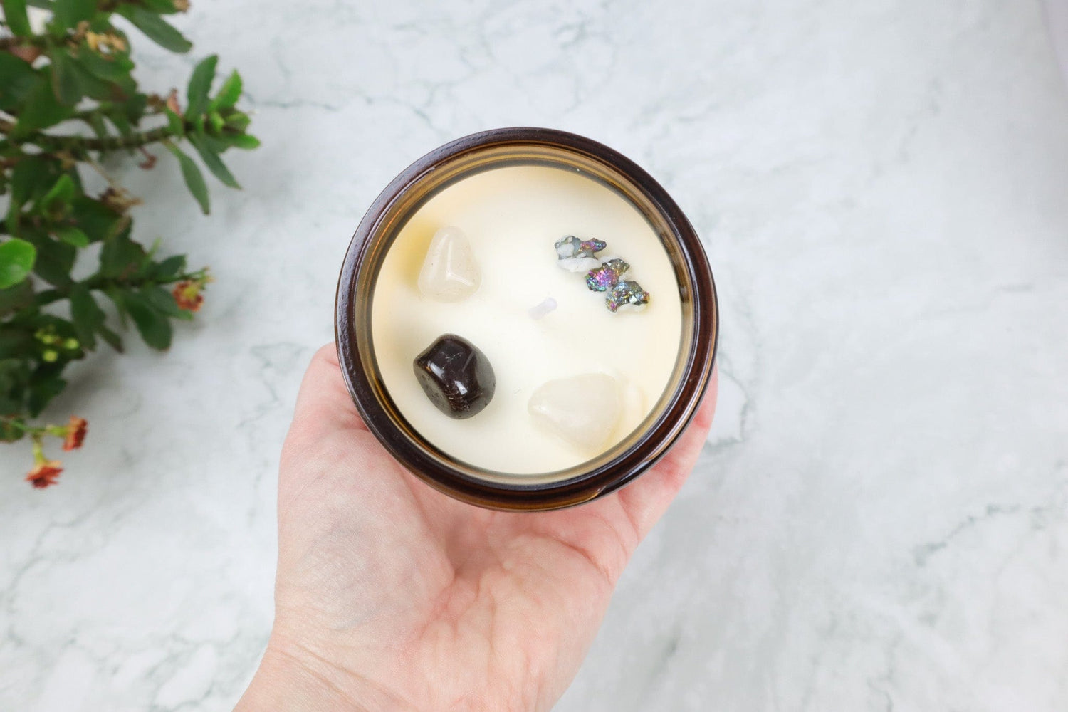 Aquarius Candle with Garnet - Tali & Loz Crystals