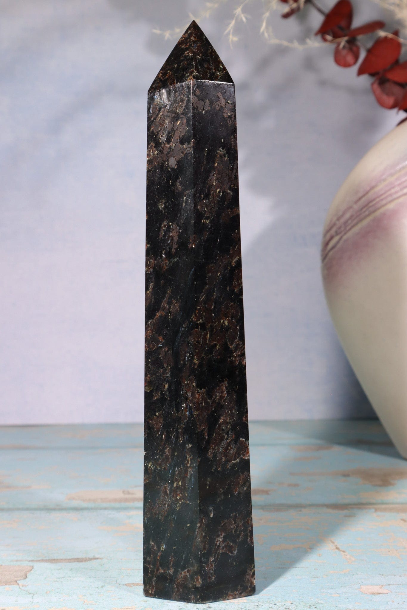 Arfvedsonite Tower 19cm Towers Tali & Loz Crystals