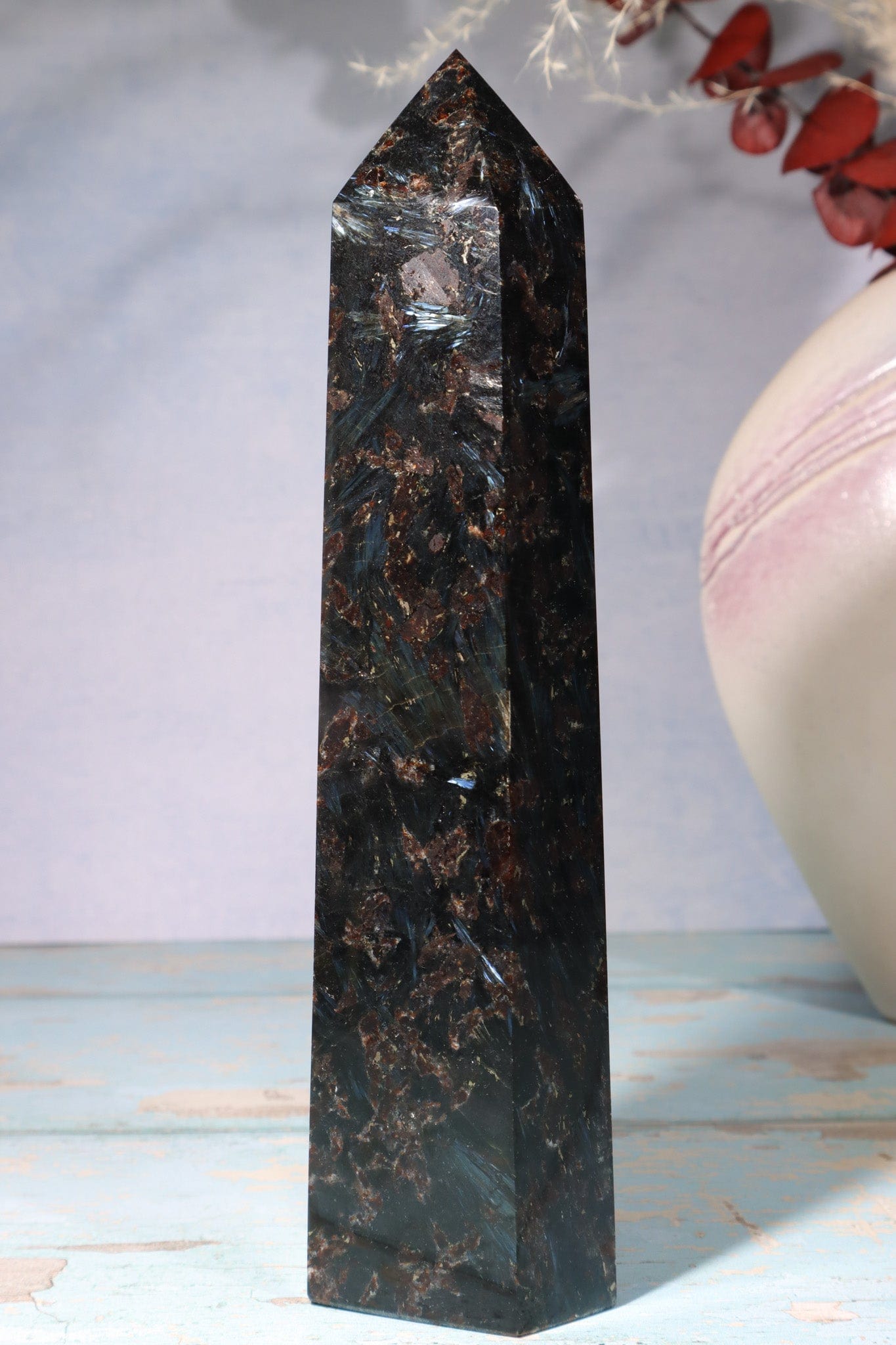 Arfvedsonite Tower 19cm Towers Tali & Loz Crystals