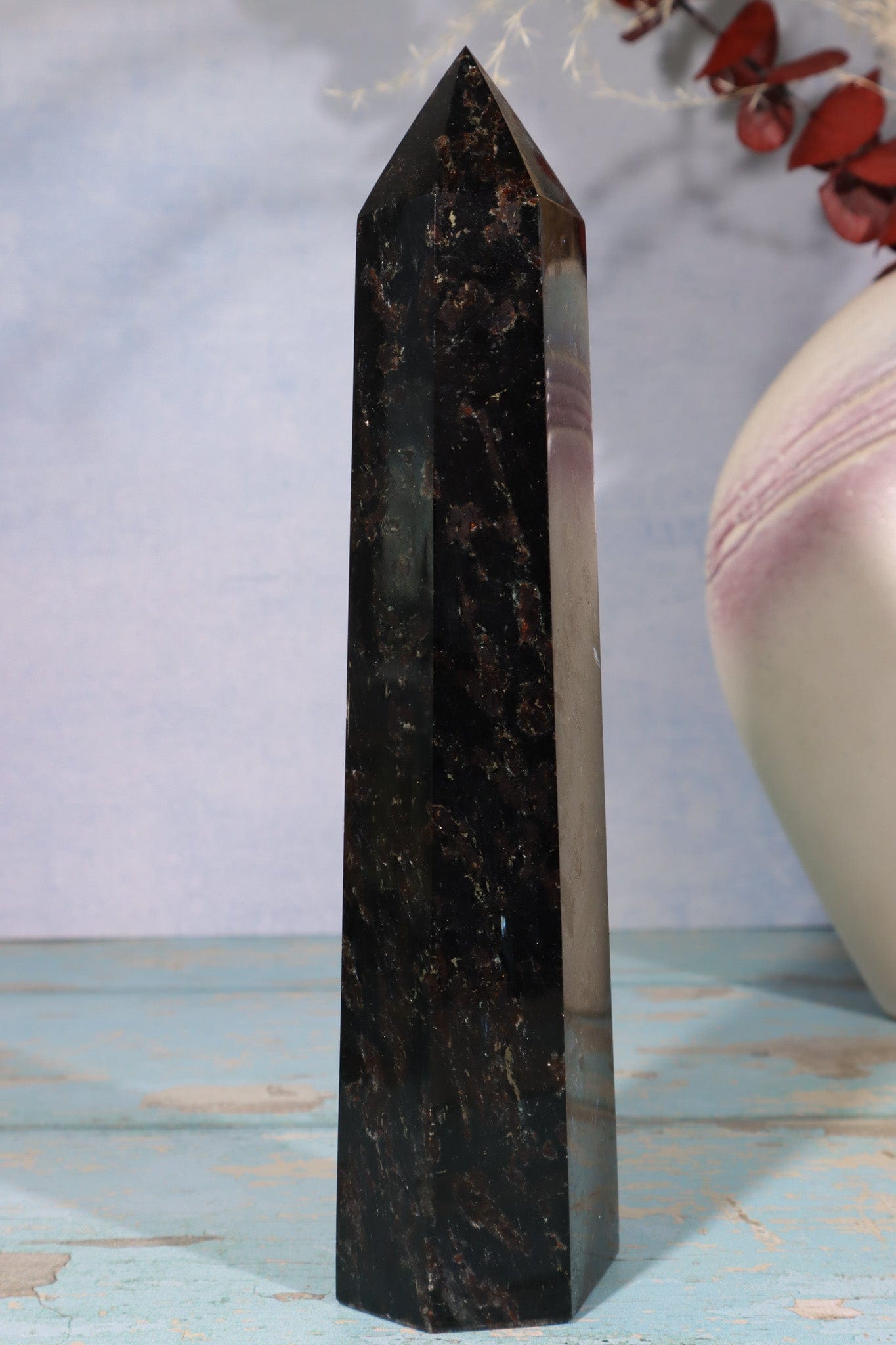 Arfvedsonite Tower 19cm Towers Tali & Loz Crystals