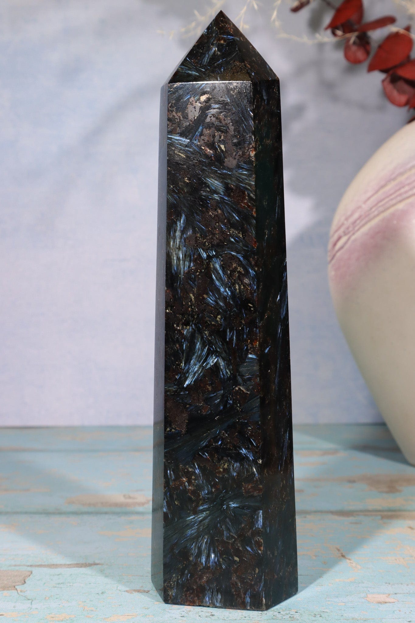 Arfvedsonite Tower 19cm Towers Tali & Loz Crystals