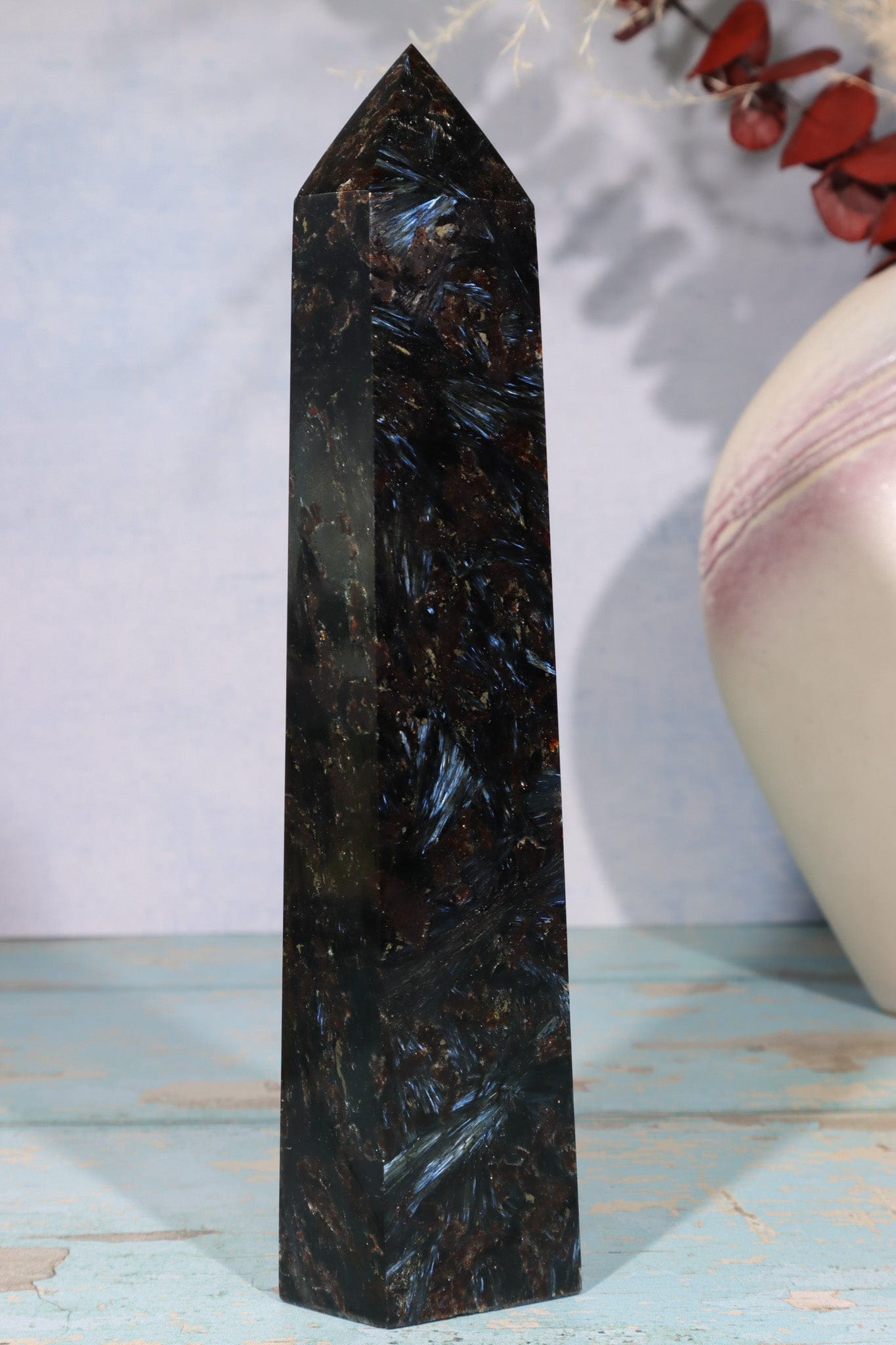 Arfvedsonite Tower 19cm Towers Tali & Loz Crystals