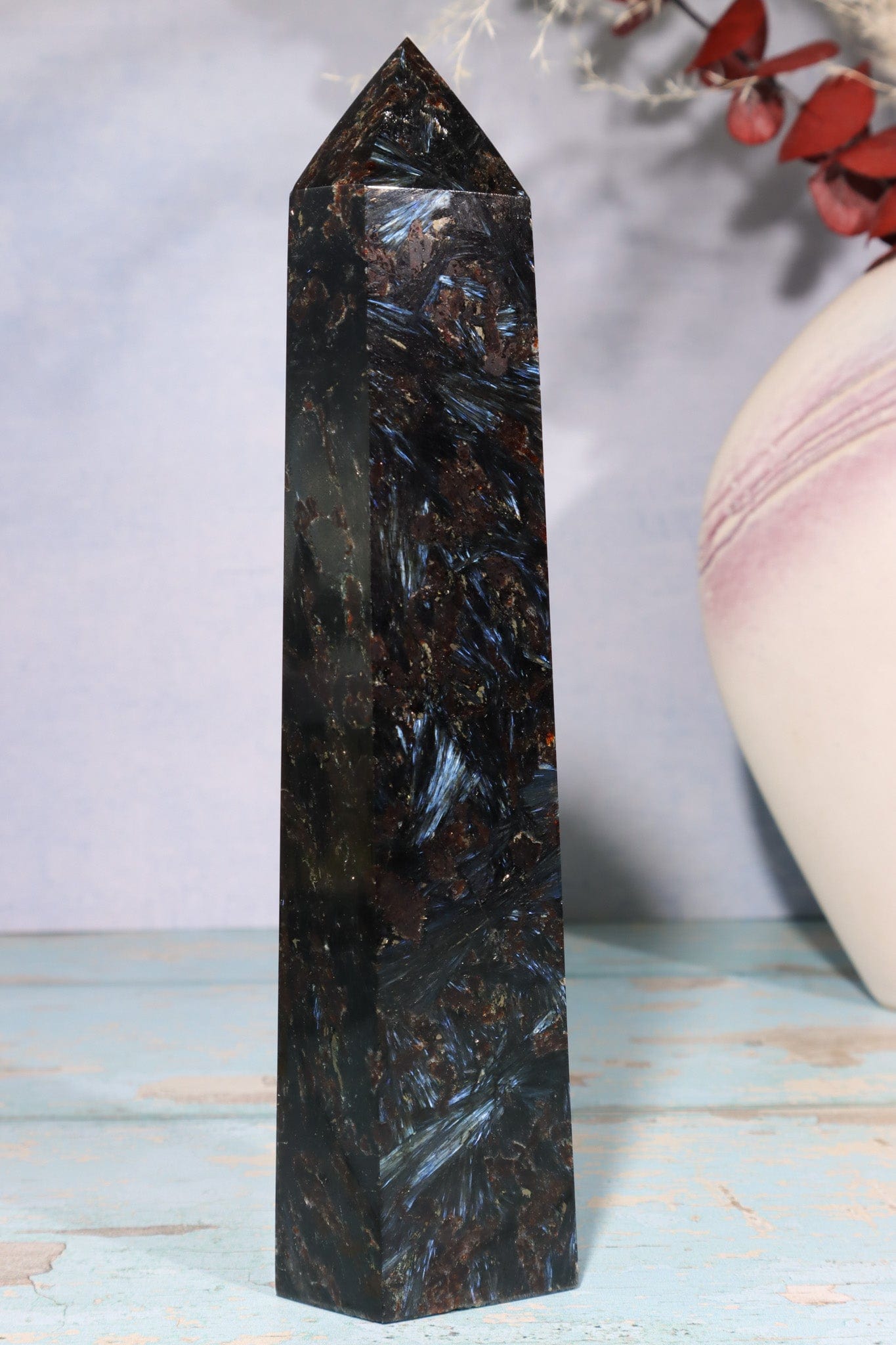 Arfvedsonite Tower 19cm Towers Tali & Loz Crystals