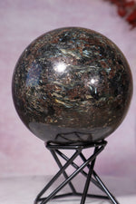 Arfvedsonite with Garnet and Pyrite Spheres 7.5cm, China Spheres Tali & Loz Crystals