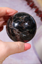 Arfvedsonite with Garnet Spheres 5cm, China Spheres Tali & Loz Crystals