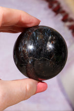Arfvedsonite with Garnet Spheres 5cm, China Spheres Tali & Loz Crystals