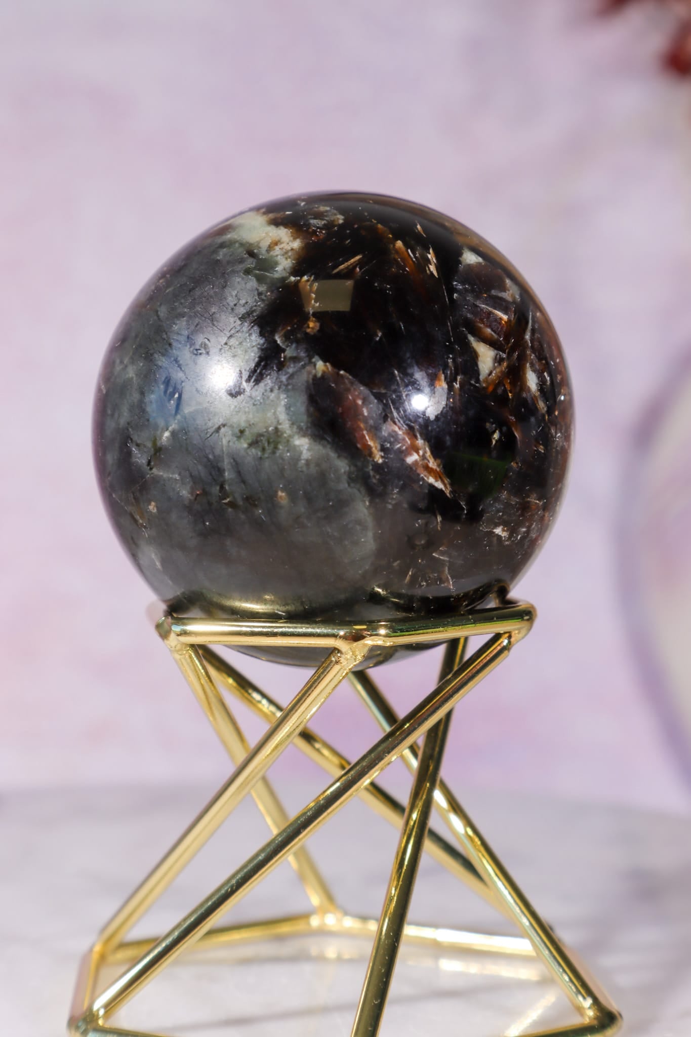 Astrophyllite and Labradorite Sphere 4.7cm, Russia Spheres Tali & Loz Crystals