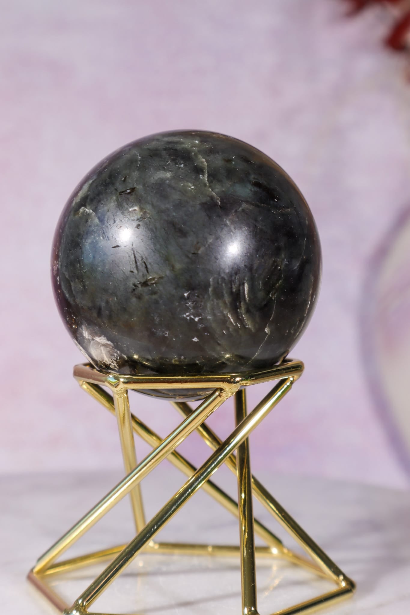 Astrophyllite and Labradorite Sphere 4.7cm, Russia Spheres Tali & Loz Crystals