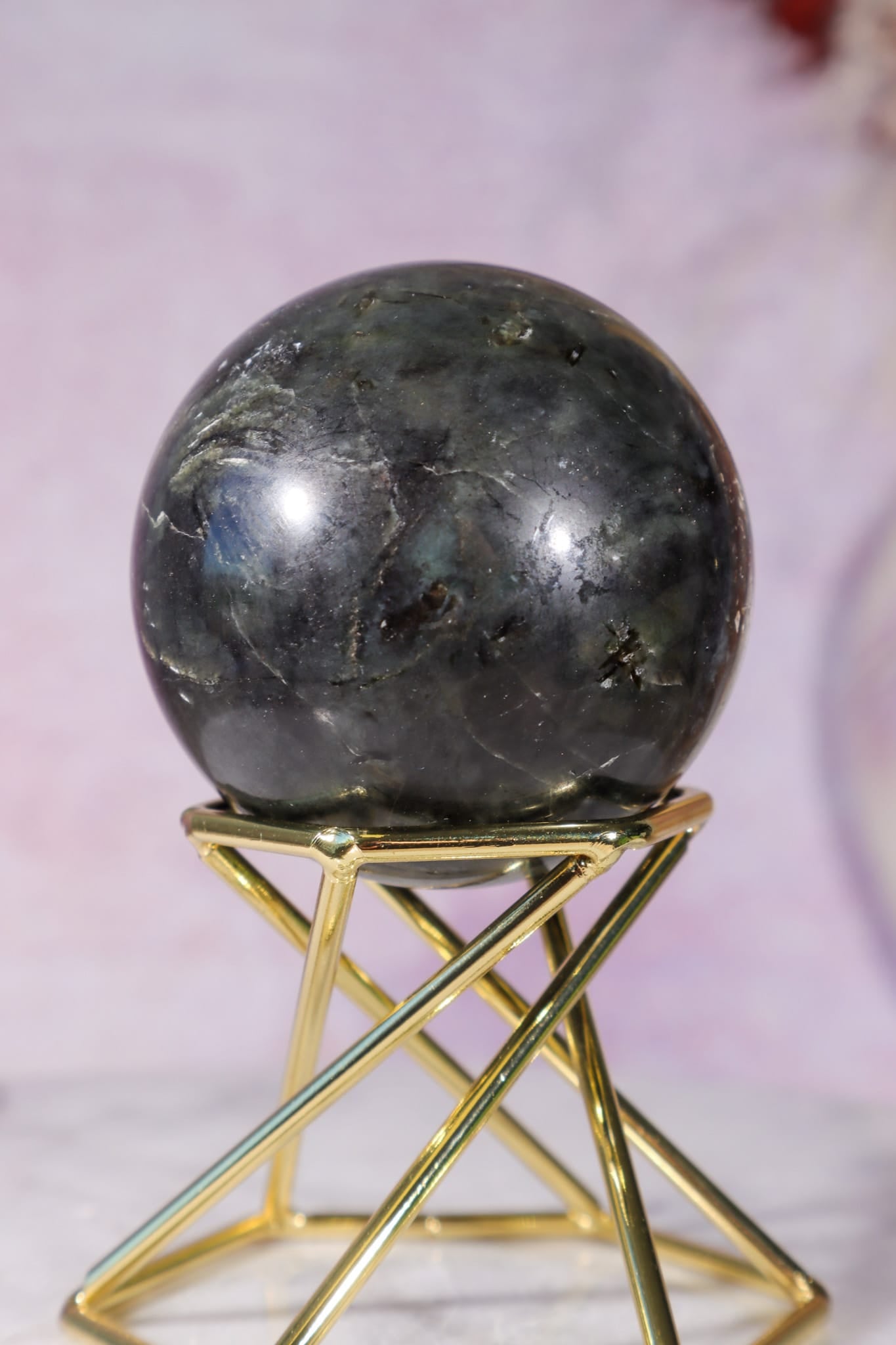 Astrophyllite and Labradorite Sphere 4.7cm, Russia Spheres Tali & Loz Crystals