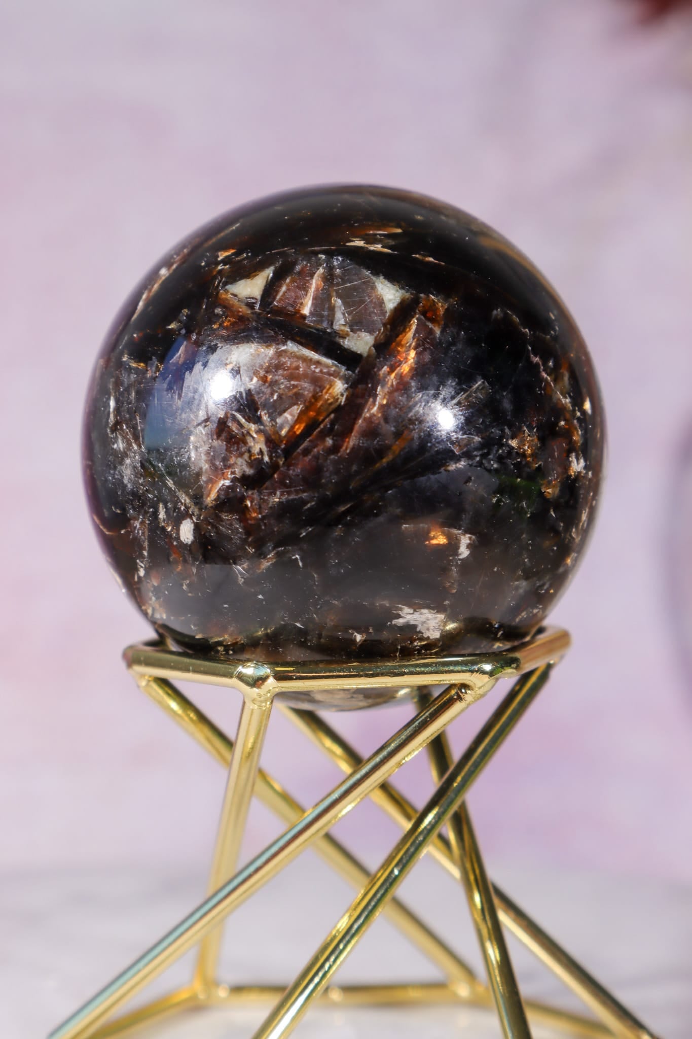 Astrophyllite and Labradorite Sphere 4.7cm, Russia Spheres Tali & Loz Crystals