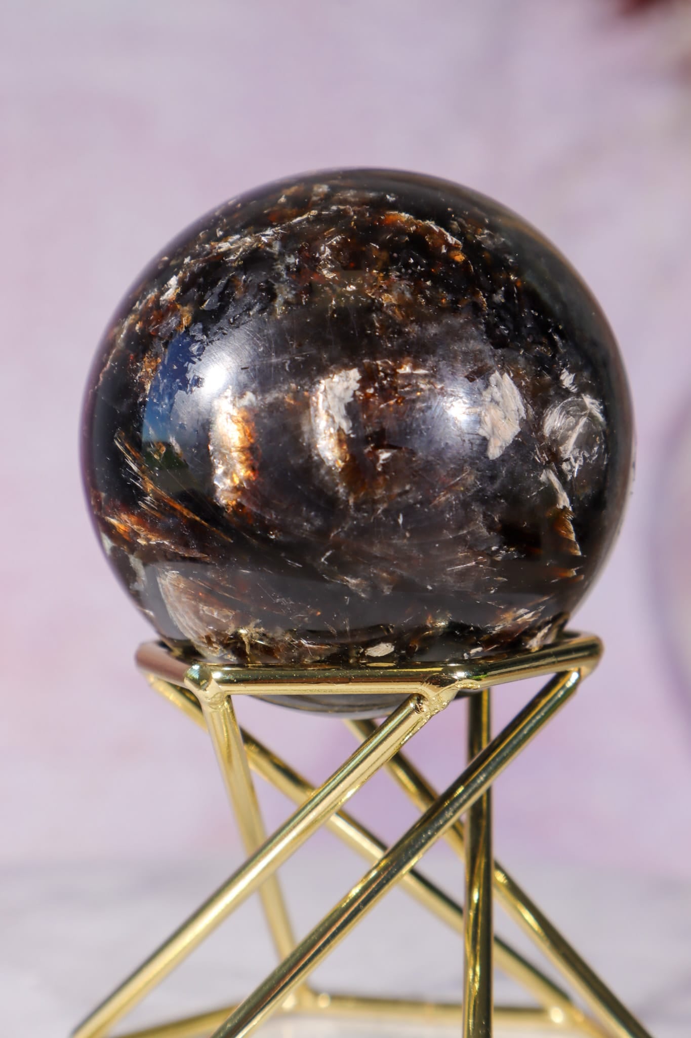Astrophyllite and Labradorite Sphere 4.7cm, Russia Spheres Tali & Loz Crystals