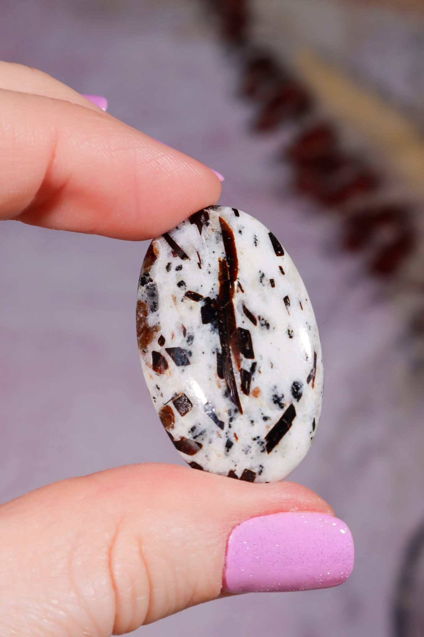 Astrophyllite Cabochon | Oval | Russia Cabochon A - Size: 3.5 × 2.1 × 0.6 cm | Weight: 7.6g Tali & Loz Crystals