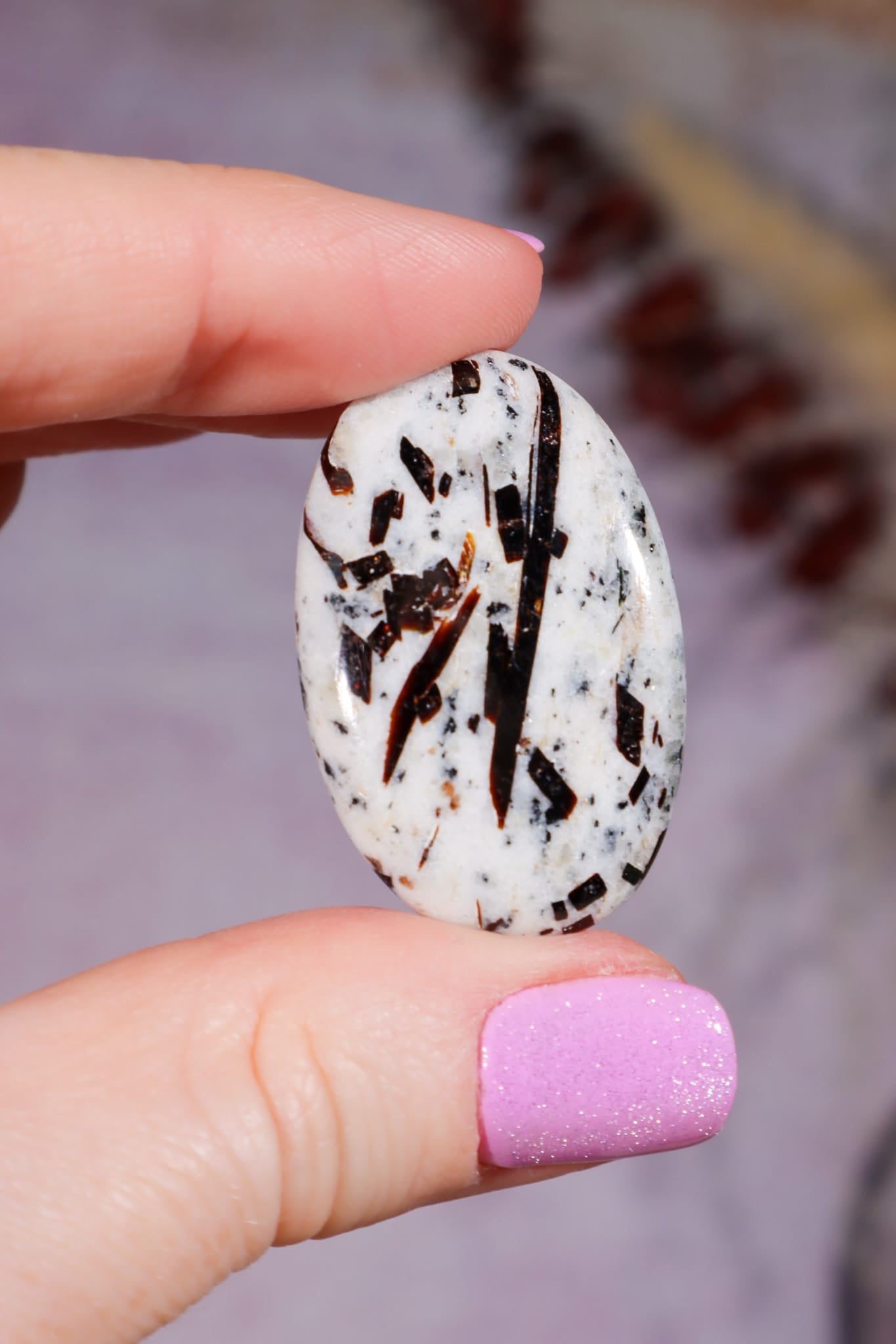 Astrophyllite Cabochon | Oval | Russia Cabochon B - Size: 3.5 × 2.25 × 0.5 cm | Weight: 8.2g Tali & Loz Crystals