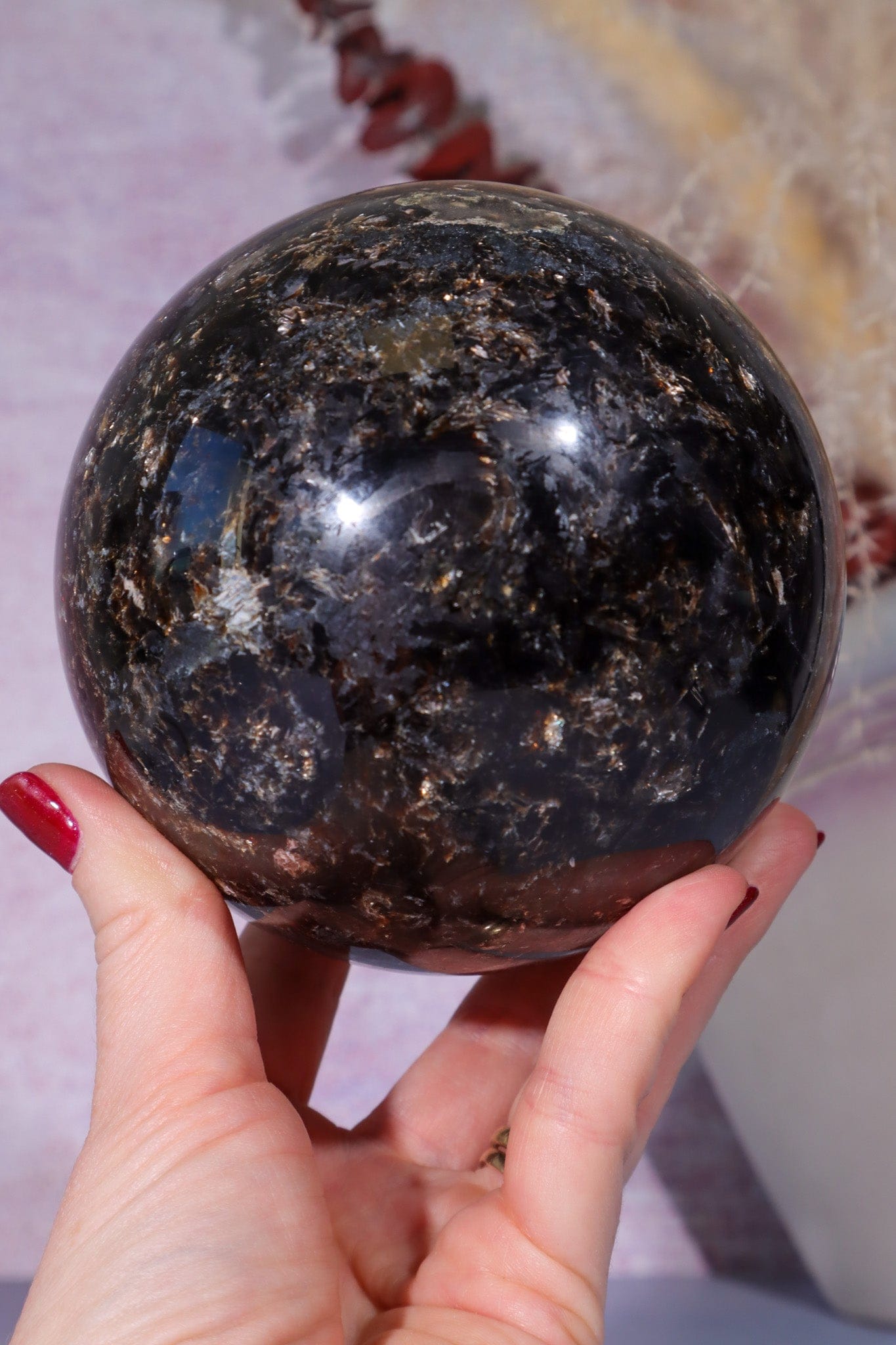 Astrophyllite Sphere 1.92kg sphere Tali & Loz Crystals