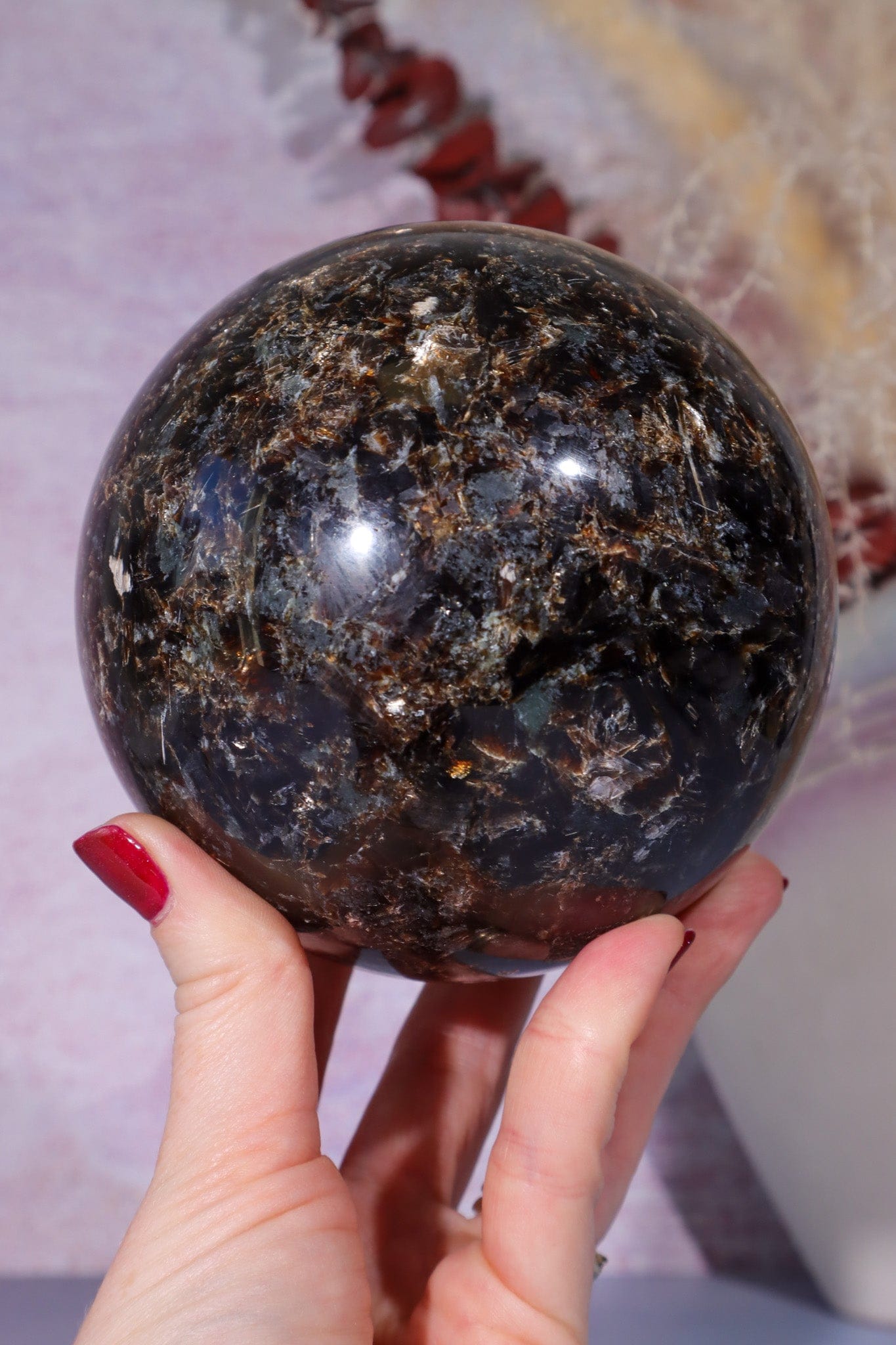 Astrophyllite Sphere 1.92kg sphere Tali & Loz Crystals