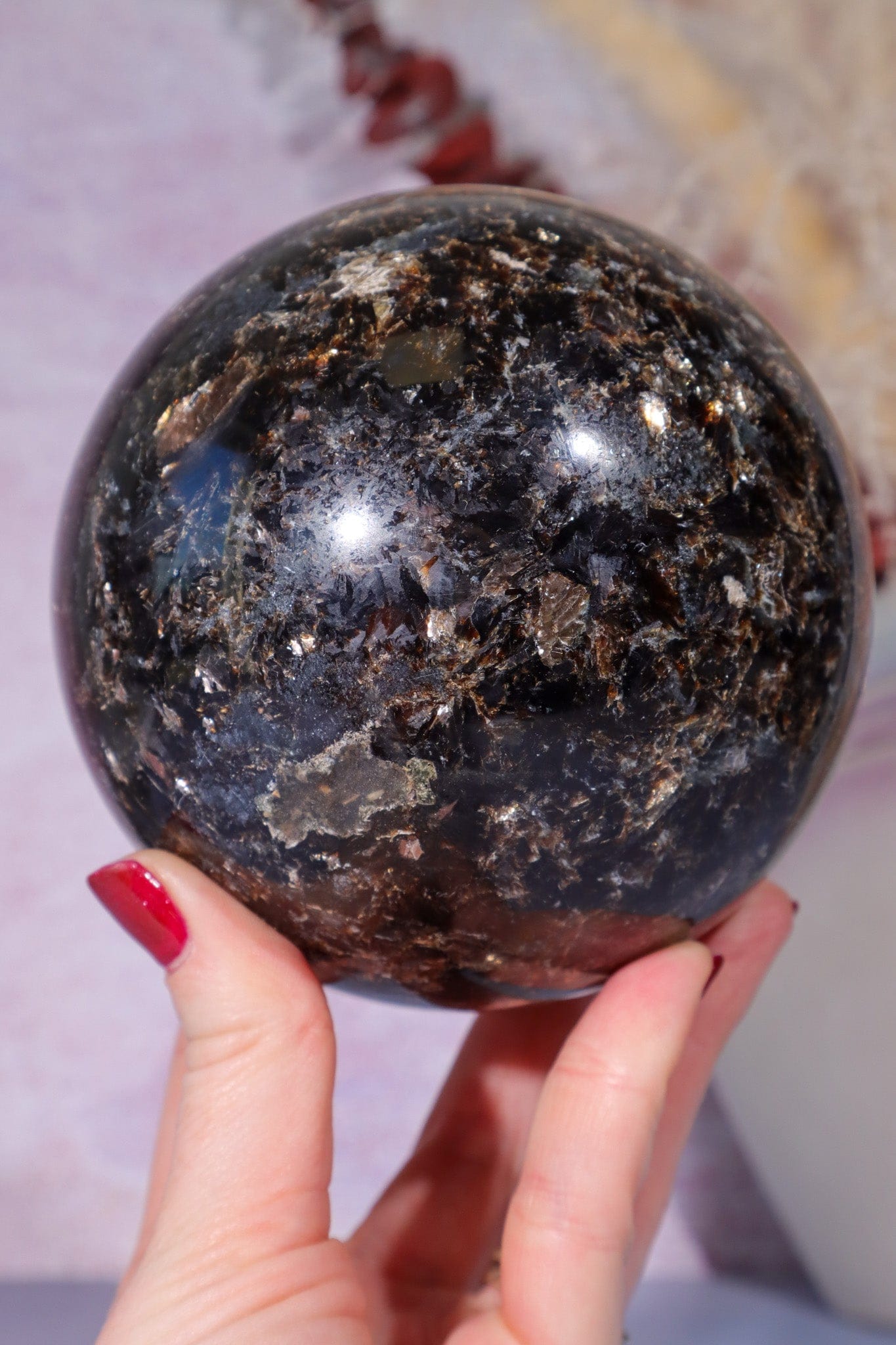 Astrophyllite Sphere 1.92kg sphere Tali & Loz Crystals
