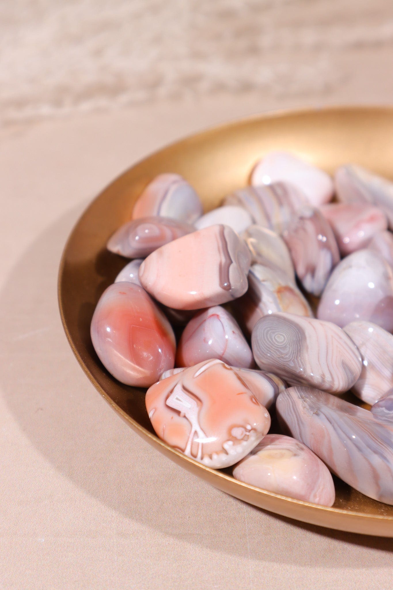 Banded Pink Agate Tumblestones 20-30mm - Tali & Loz Crystals
