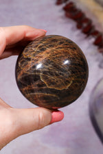 Black Moonstone Sphere 6.2cm, India Towers Tali & Loz Crystals