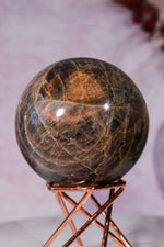 Black Moonstone Sphere 6.2cm, India Towers Tali & Loz Crystals