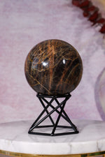 Black Moonstone Sphere 6.2cm, India Towers Tali & Loz Crystals