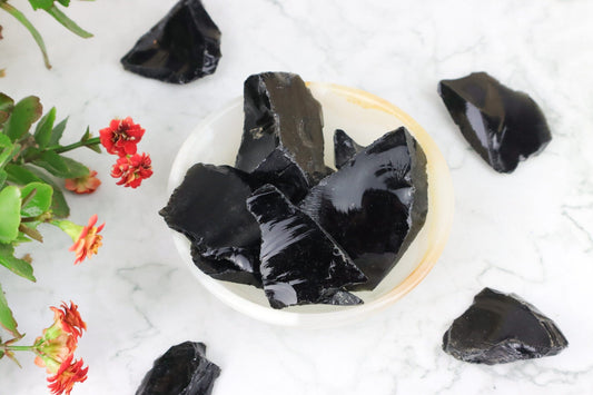 Black Obsidian Rough Pieces - Protection/Emotional Support Rough Crystals Tali & Loz