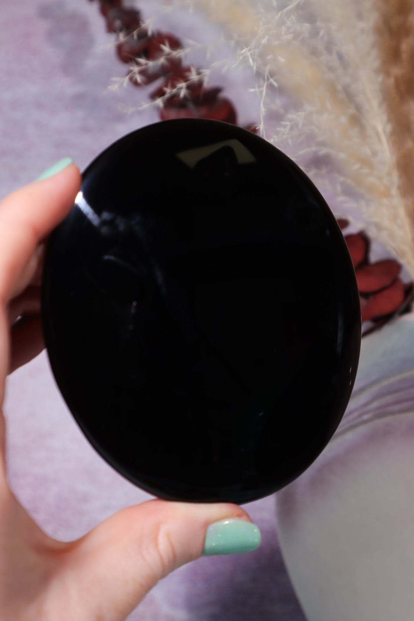 Black Obsidian Scrying Mirrors 10cm Scrying Mirror Tali & Loz Crystals