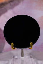 Black Obsidian Scrying Mirrors Flat Bevel 8cm Scrying Mirror Tali & Loz Crystals